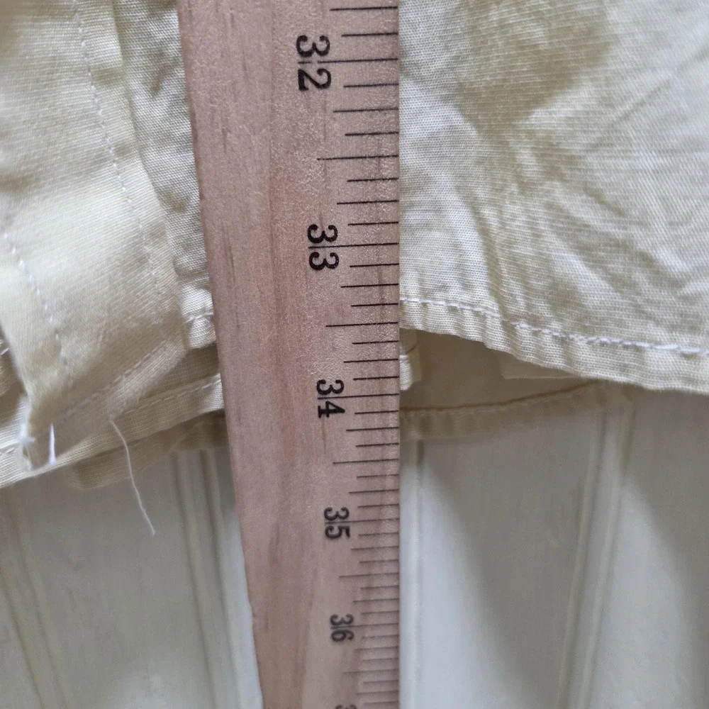 Banana Republic Shirt Mens XL Beige Solid Long Sleeve Pockets Button Up Casual